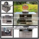 Outdoor Kamado bbq grill with stainless steel table AU-21S1