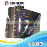 Reflective self adhesive transparent holographic film for label