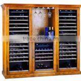 45 Bottles Double Layers Glass Door Wood Wine Cabinet thumbnail-4