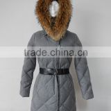 real fur hood duck down fill quilted womens winter jackets