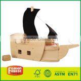 DIY Unfinished Wood Toy Pirate Ship Wooden Diy Airplane thumbnail-1