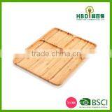Bamboo Square Plate,wooden Compartment Tray for Sale thumbnail-5