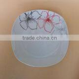 10.5 Inch Dinner Plate Hotel Restaurant Square Big Dinner Plates Dishes Custom Printed Plate thumbnail-2