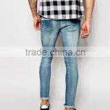 Men Brand Jeans Super Skinny Fit Distressed Denim Man Jeans Pant With Rip Knee Blue Country Jeans Price for Jeans(LOTA047) thumbnail-3
