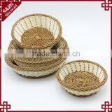 Set of 5 Design Eco-friendly Plastic Wicker Woven Fruit Bread Basket Mini Baskets Wholesale thumbnail-2