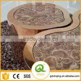 Gold Vintage Antique Chinese Coffee Table C385 thumbnail-3