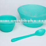 7sets Food Grade Unbreakable Plastic Salad Bowl With Big Fork and Spoon thumbnail-1
