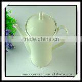 Low Price Larger Chinese White Ceramic Tea Pot In Stock Wholesale thumbnail-2