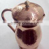 LATEST 100% SOLID COPPER WATER PITCHER, HAMMERED COPPER WATER POT, INDIAN MANUFACTURER OF 100% COPPER WATER JUG thumbnail-5
