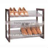 H1318 3-Tier Shoe Rack With Wood Side Frame