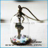 Womens Handmade Glass Globe Pendant ,Glass Globe Starfish Pendant thumbnail-1