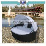 pe Rattan Outdoor Furniture Sunbed Round Appearance With Canopy thumbnail-2