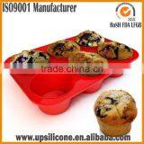 BPA Free Nonstick Red 12 -cup Silicone Baking Pan Silicone Muffin Pan thumbnail-6