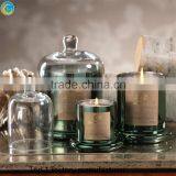 Glass Dome Lid Candle Jar Metallic Color Plating Glass Dome Jar