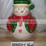 Wholesale Snowman Shape Christmas Ceramic Storage Jar With Lid thumbnail-1