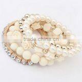 2016 Trendy Fashion Candy Color Pearl Rose Flower Multilayer Charm Bracelet & Bangle For Women Fashion Jewelry thumbnail-4