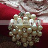 Silver Luxury Pearl & Rhinestone Napkin Ring For Wedding Candlelight Dinner thumbnail-2