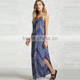 2017 Summer Women Floral Design Chiffon Geometric Maxi Dress HSm9121 thumbnail-2