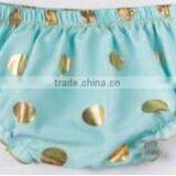 Wholesale Latest Design Girls Sequin Polka Dot Cotton Toddler Infant Shorts Baby Bloomers With Golden Dots thumbnail-2