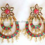 Gold Plated DANGLER Chand Bali Earrings thumbnail-6