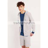 Thin Hoodie With String Blank Pullover Grey Wholesale Plain Zip Hoodies thumbnail-5
