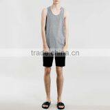 Slim Fit Plain Grey Loose Tank Tops Men Wholesale thumbnail-4