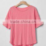 Fashion Custom Rounded Hem Short Sleeve OEM Clothes Cheap Design Kids T-Shirt thumbnail-1