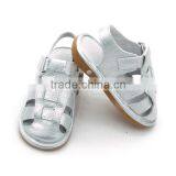 Children Shoes Silver Leather Handmade Squeaky Shoes thumbnail-1