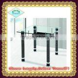 New Design Stainless Legs Square Glass Dining Table thumbnail-1