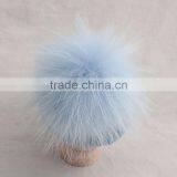 Myfur China Factory Customized Winter Knit Hat for Babies With Real Raccoon Fur Ball Top thumbnail-4