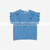 2017 OEM Slightly Ruffled Shoulders Beaded Neckline Blouse Tops thumbnail-6