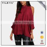 New Design Blouse Casual Tops Chiffon Sexy Women off Shoulder Shirt