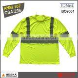 ANSI 107 Safety Custom 100% Polyester Reflective Cheape Men hi Vis Work Shirt