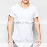 Wholesale China Scoop Hem and Taping Longline Plain t Shirt for Men thumbnail-1