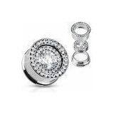 Surgical 10mm, 12mm 2 Rims Crystal Tunnel Body Piercings Jewelry For Party thumbnail-1