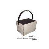 Sell Imitation Leather & Suede Handle Basket thumbnail-1