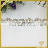 Custom Wholesale Crystal Rhinestone Iron on Applique for Bridal Sash Garter FRA-088 thumbnail-3