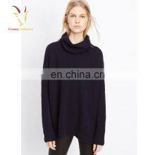Oversized Turtleneck Pullover Cashmere With Side Zipper for Lady thumbnail-1