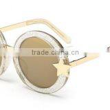 Designer Unique Style Fashionable Full Metal Frame Mirror Round Sunglasses With Sun and Star Decoration thumbnail-6