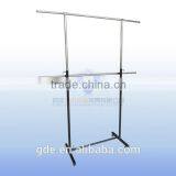 Two Layers Metal Chrome Adjustable Garment Rack thumbnail-1