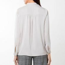 Ladies' 100%silk Long Sleeve Neck Belt Blouse thumbnail-4