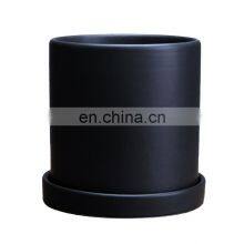 Nordic Modern Decorative Plant Pots Ceramic Cylinder Succulent Planter Plant Flower Pot With Tray Drainage Hole thumbnail-3