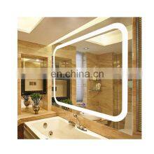 Silver Round Rectangular Purple Usb Bathroom Luxury Wall Touch Led Makeup Vanity Mirror thumbnail-4