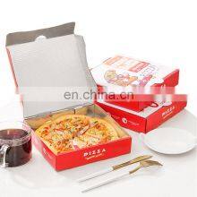 Wholesale Cheap Price Custom Logo Printed Pizza Box 12 Inch Corrugated Carton Black Pizza Packaging Box Corrugated Pizza Box