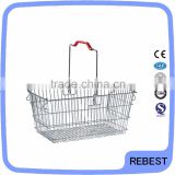 Collapsible used supermarket metal shopping basket