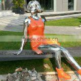 Woman Shaped Metal Stainless Steel Statue thumbnail-3