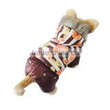 Luxury Fur Flower Cotton Coffee Dog Clothes thumbnail-4