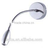 1W 3W LED Wall Lamp for Hotel Bedside Reading Lamp With Flexible Gooseneck 110V 220V On/off Switch thumbnail-3