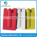 Small MOQ Promotion Gift Multipurpose Silicone 3M Sticky Phone Wallet With Stand thumbnail-3
