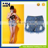 Europeamerican street style high waist jeans women hot fashion shorts